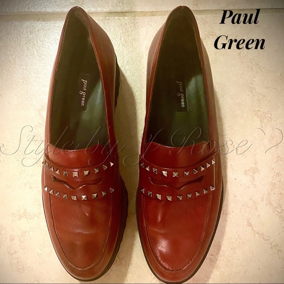 paul green studded loafers